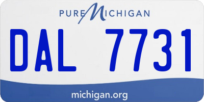 MI license plate DAL7731