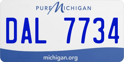 MI license plate DAL7734