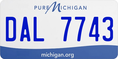 MI license plate DAL7743