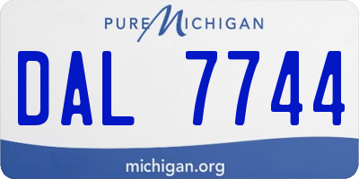 MI license plate DAL7744