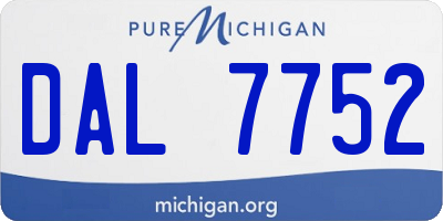 MI license plate DAL7752
