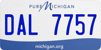 MI license plate DAL7757