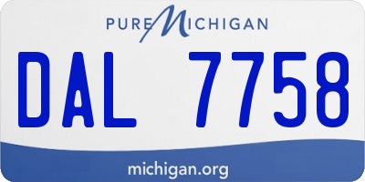 MI license plate DAL7758