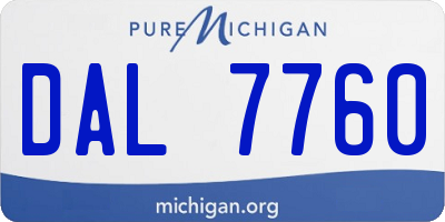 MI license plate DAL7760