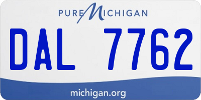 MI license plate DAL7762