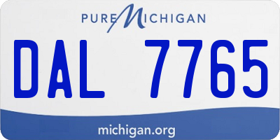 MI license plate DAL7765