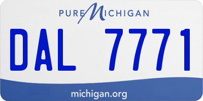 MI license plate DAL7771