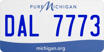 MI license plate DAL7773