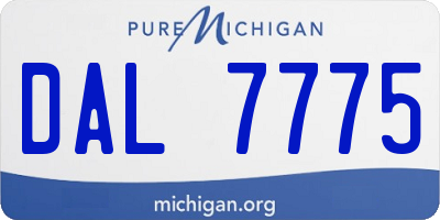MI license plate DAL7775