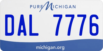 MI license plate DAL7776