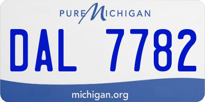 MI license plate DAL7782