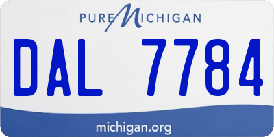 MI license plate DAL7784