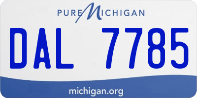 MI license plate DAL7785