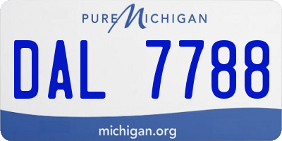 MI license plate DAL7788