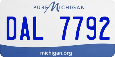 MI license plate DAL7792
