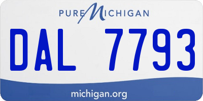 MI license plate DAL7793
