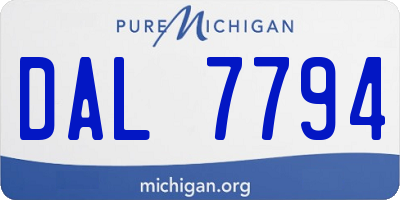 MI license plate DAL7794
