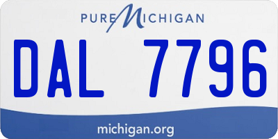 MI license plate DAL7796