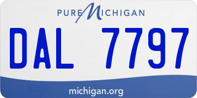 MI license plate DAL7797