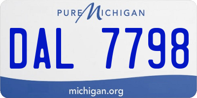 MI license plate DAL7798