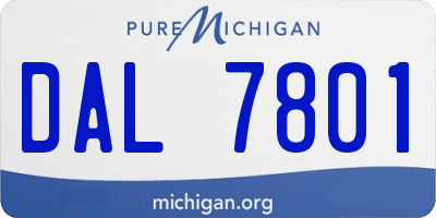 MI license plate DAL7801