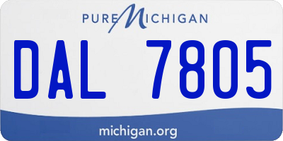 MI license plate DAL7805