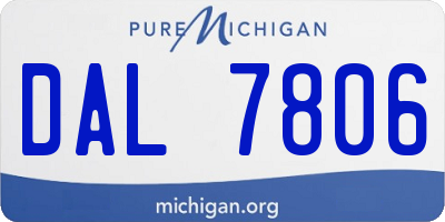 MI license plate DAL7806