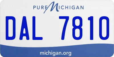 MI license plate DAL7810
