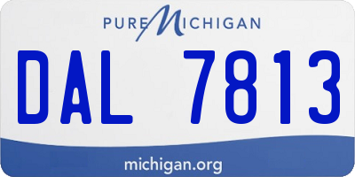 MI license plate DAL7813