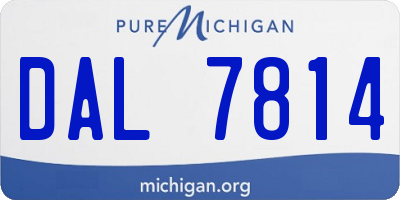 MI license plate DAL7814