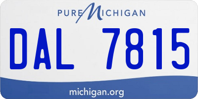 MI license plate DAL7815