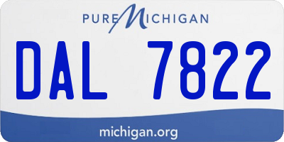 MI license plate DAL7822