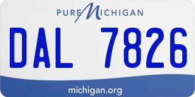 MI license plate DAL7826