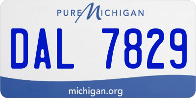 MI license plate DAL7829