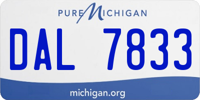 MI license plate DAL7833