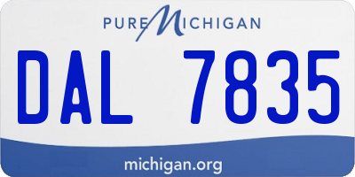 MI license plate DAL7835