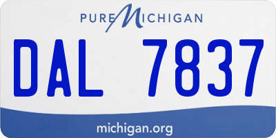 MI license plate DAL7837
