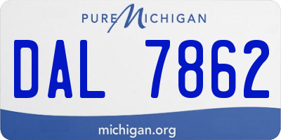 MI license plate DAL7862