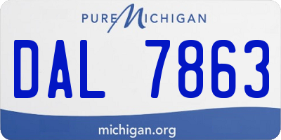 MI license plate DAL7863