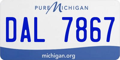 MI license plate DAL7867