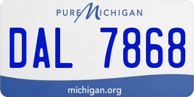 MI license plate DAL7868