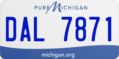 MI license plate DAL7871