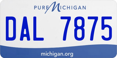 MI license plate DAL7875