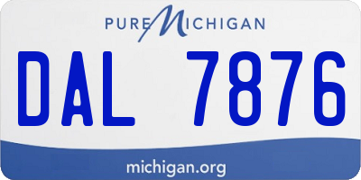 MI license plate DAL7876