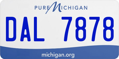 MI license plate DAL7878