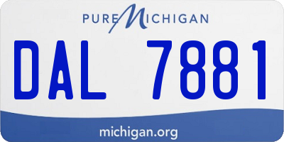 MI license plate DAL7881
