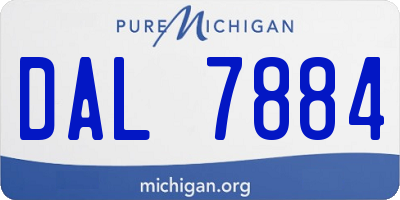 MI license plate DAL7884