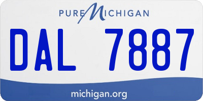 MI license plate DAL7887