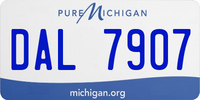 MI license plate DAL7907