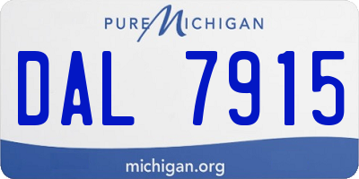 MI license plate DAL7915